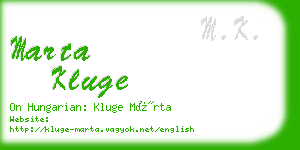 marta kluge business card